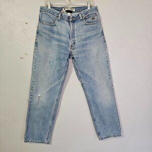 HARLEY DAVIDSON CLASSIC LIGHT WASHED MOTOR BLUE JEANS  SIZE 36x31